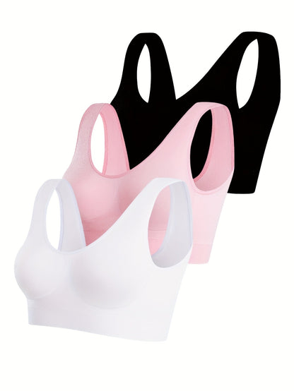 Women's Sports Bra - 3-Pack Ribbed, Soft Support – view 3