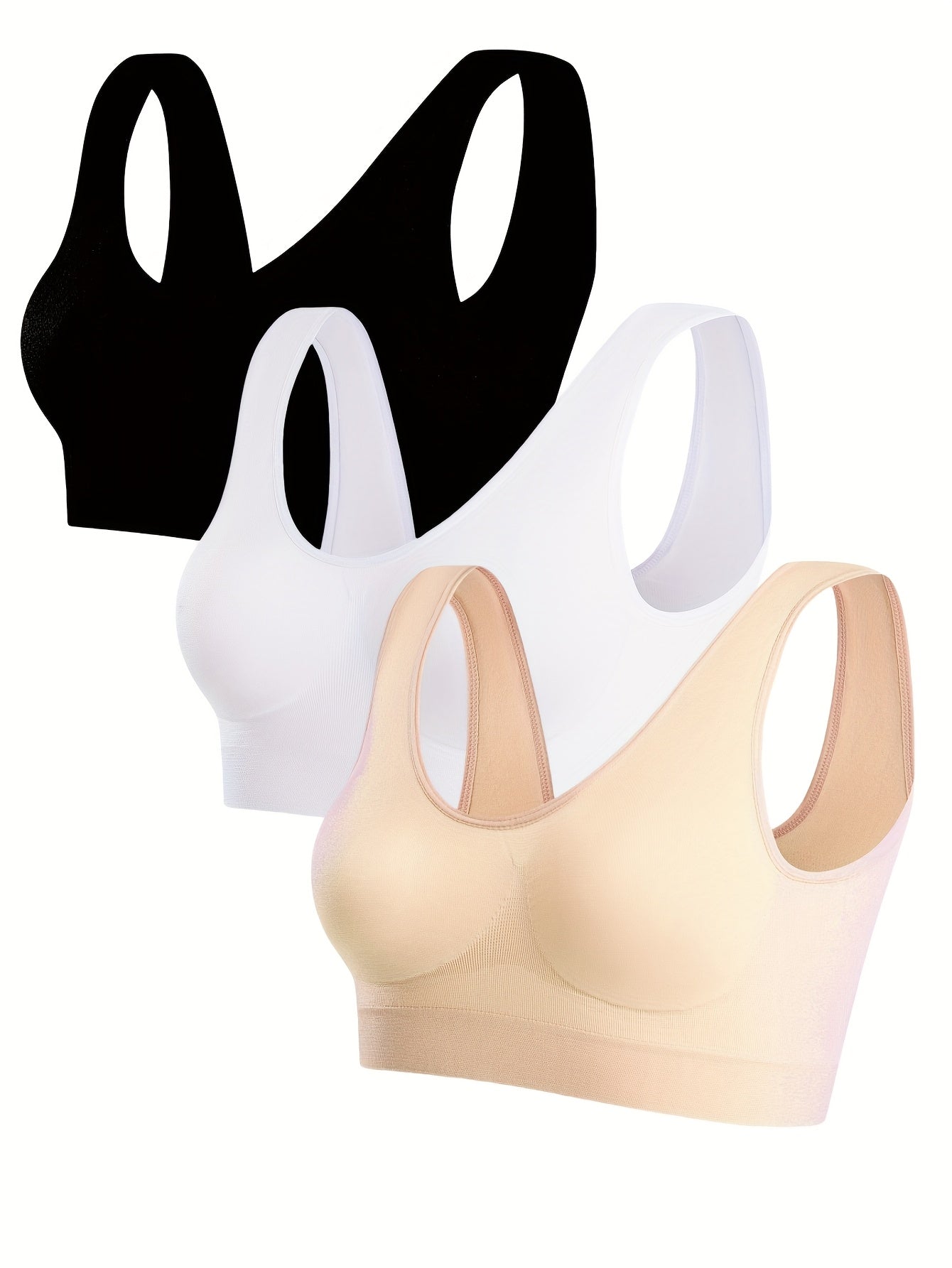 Women's Sports Bra - 3-Pack Ribbed, Soft Support – view 6