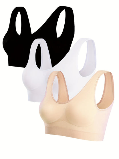 Women's Sports Bra - 3-Pack Ribbed, Soft Support – view 6