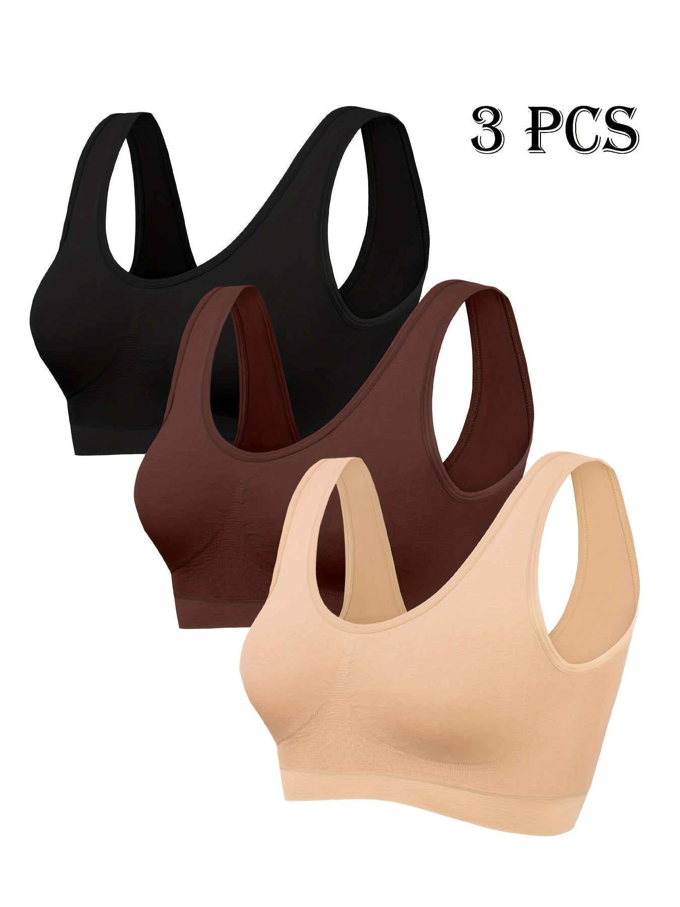 Women's Sports Bra - 3-Pack Unpadded, High Support – view 3