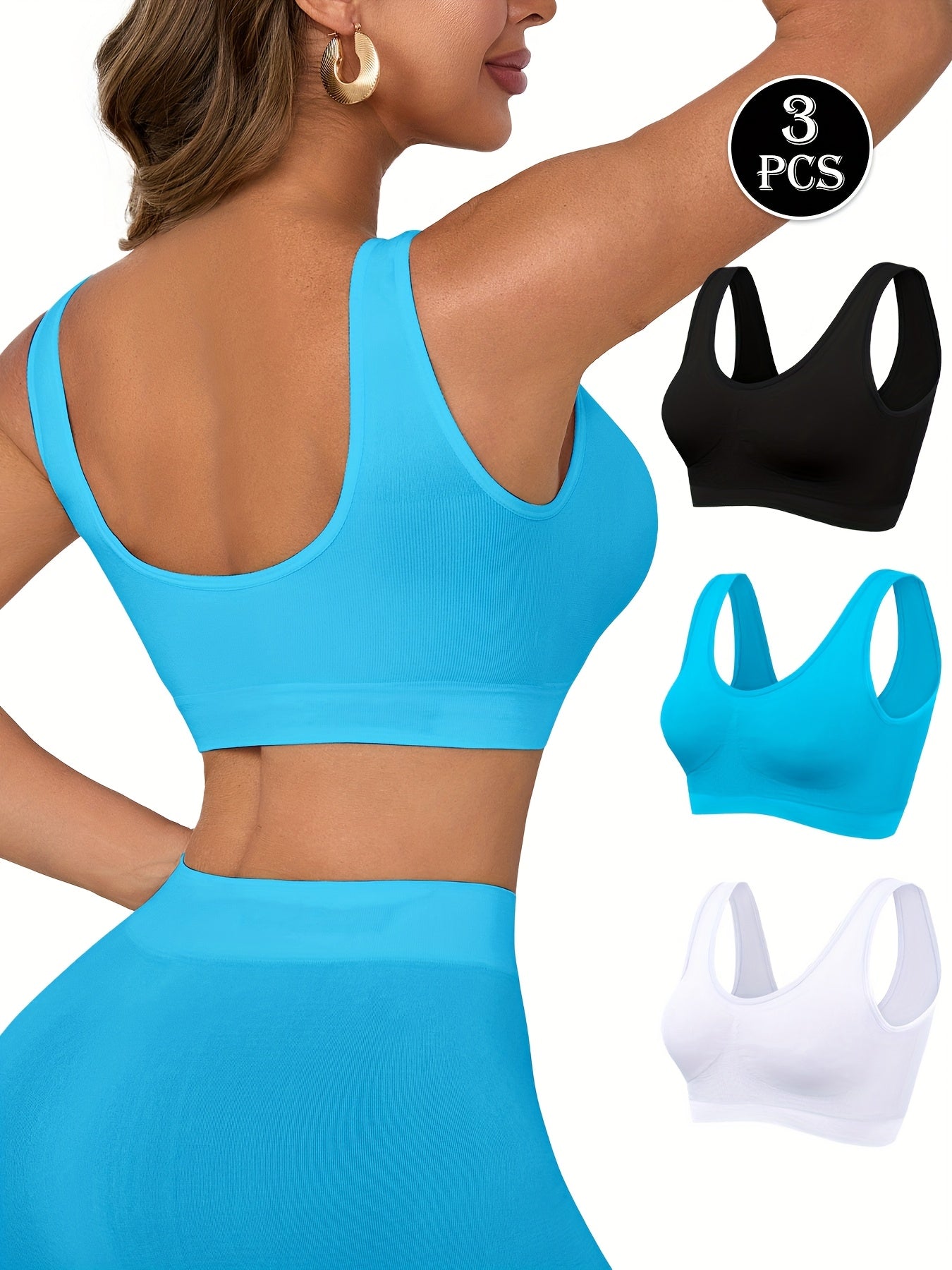 Women's Sports Bra - 3-Pack Unpadded, High Support – view 20