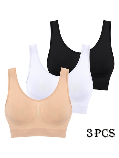 Women's Sports Bra - 3-Pack Unpadded, Light Support – view 10