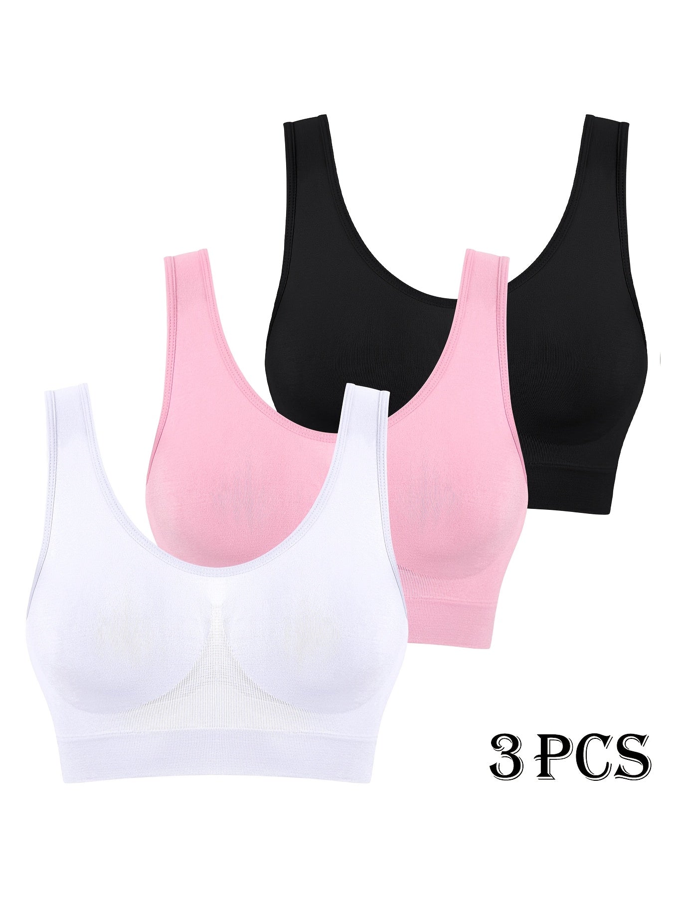 Women's Sports Bra - 3-Pack Unpadded, Light Support – view 14