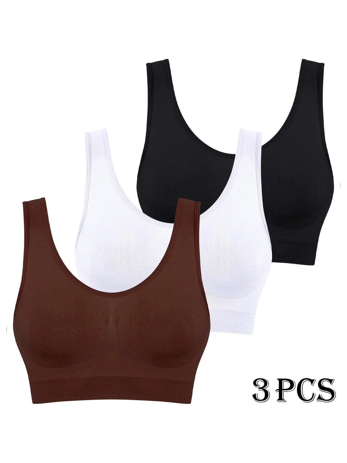 Women's Sports Bra - 3-Pack Unpadded, Light Support – view 17