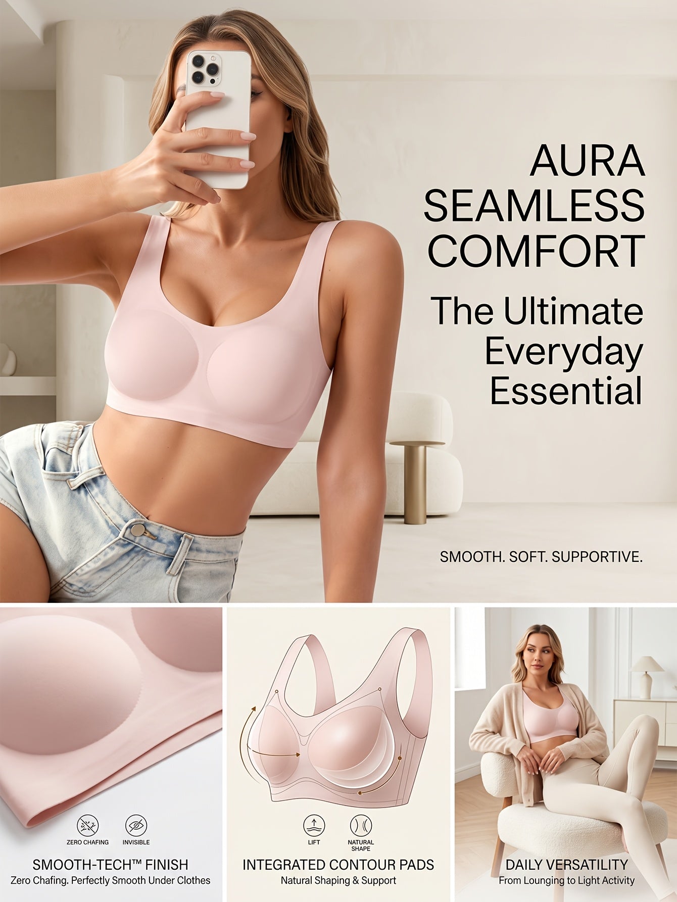 Women's Sports Bra - 4-Pack Padded, Everyday Support – view 9