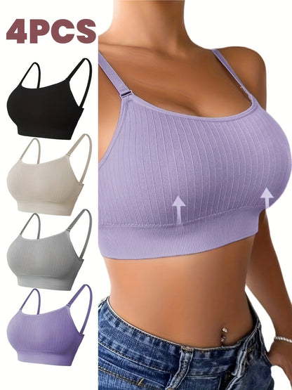 Women's Sports Bra - 4-Pack Removable Pads, Everyday Support – main product image