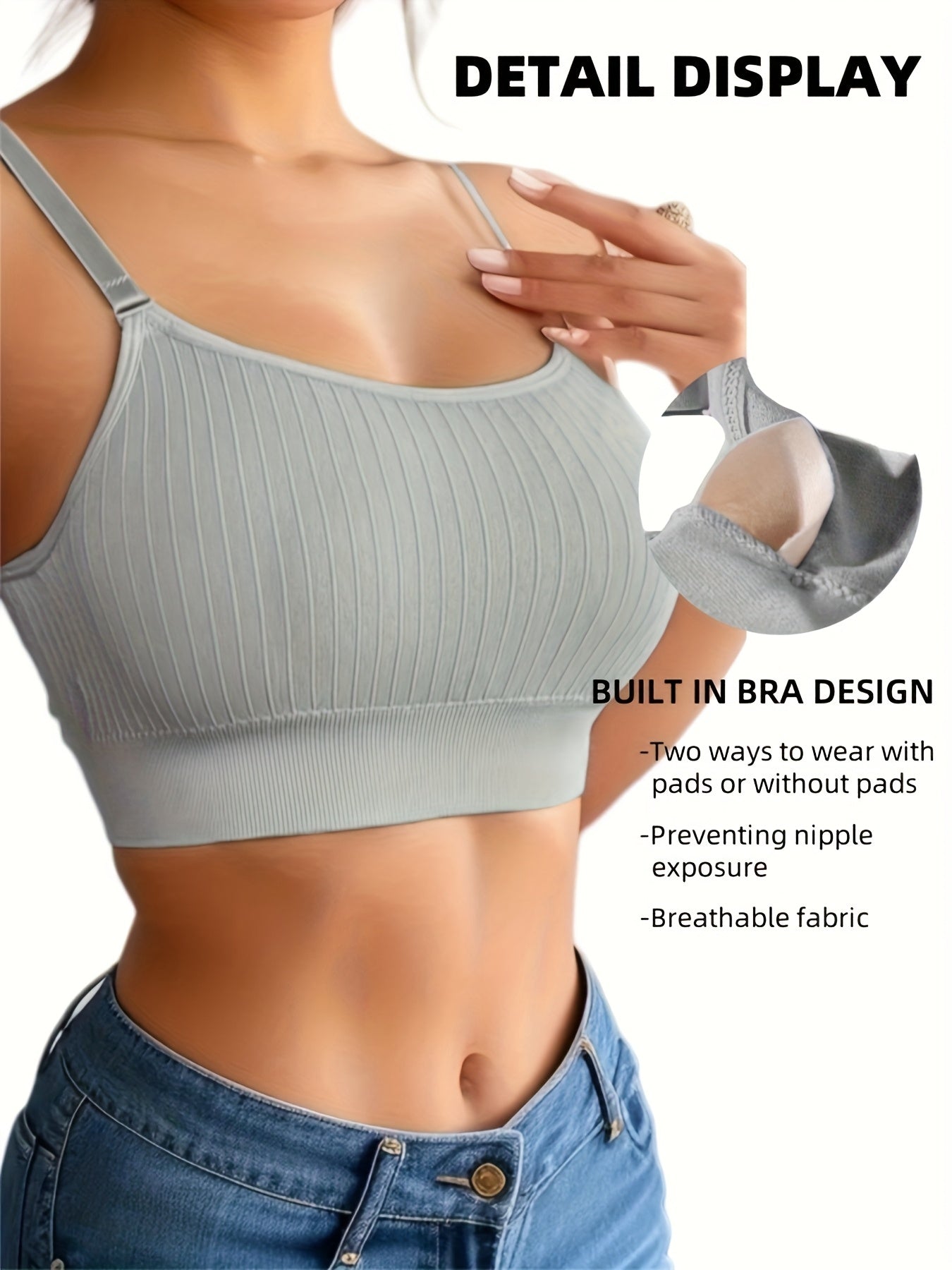 Women's Sports Bra - 4-Pack Removable Pads, Everyday Support – view 7