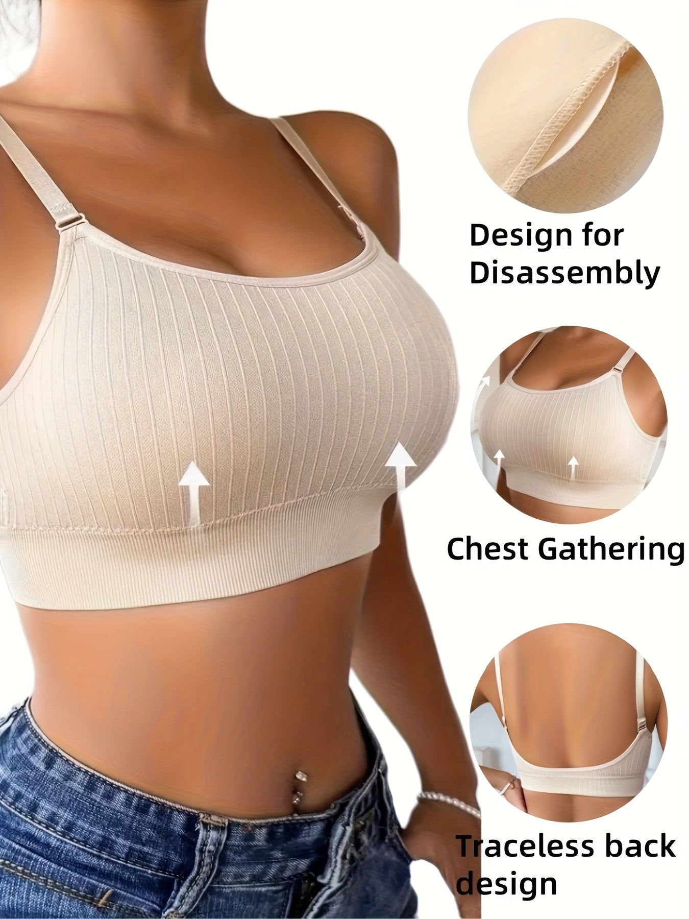 Women's Sports Bra - 4-Pack Removable Pads, Everyday Support – view 8