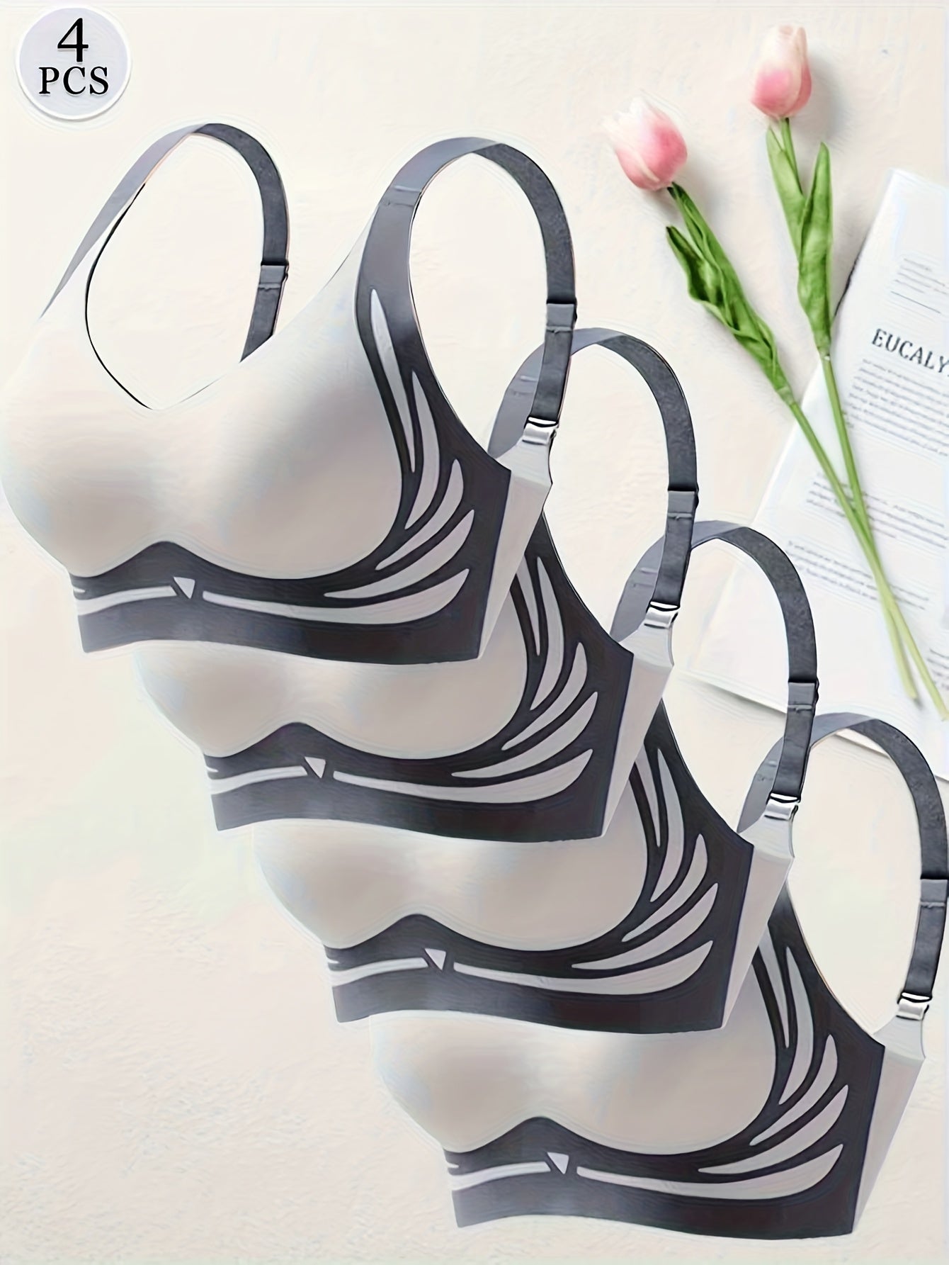 Women's Sports Bra - 4-Pack Seamless, Wireless – view 2