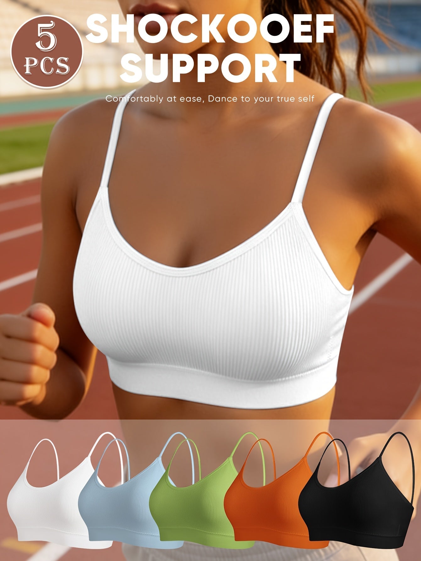 Women's Sports Bra - 5-Pack Removable Pads, High Support – view 6