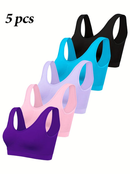 Women's Sports Bra - 5-Pack Seamless, Soft Support – main product image