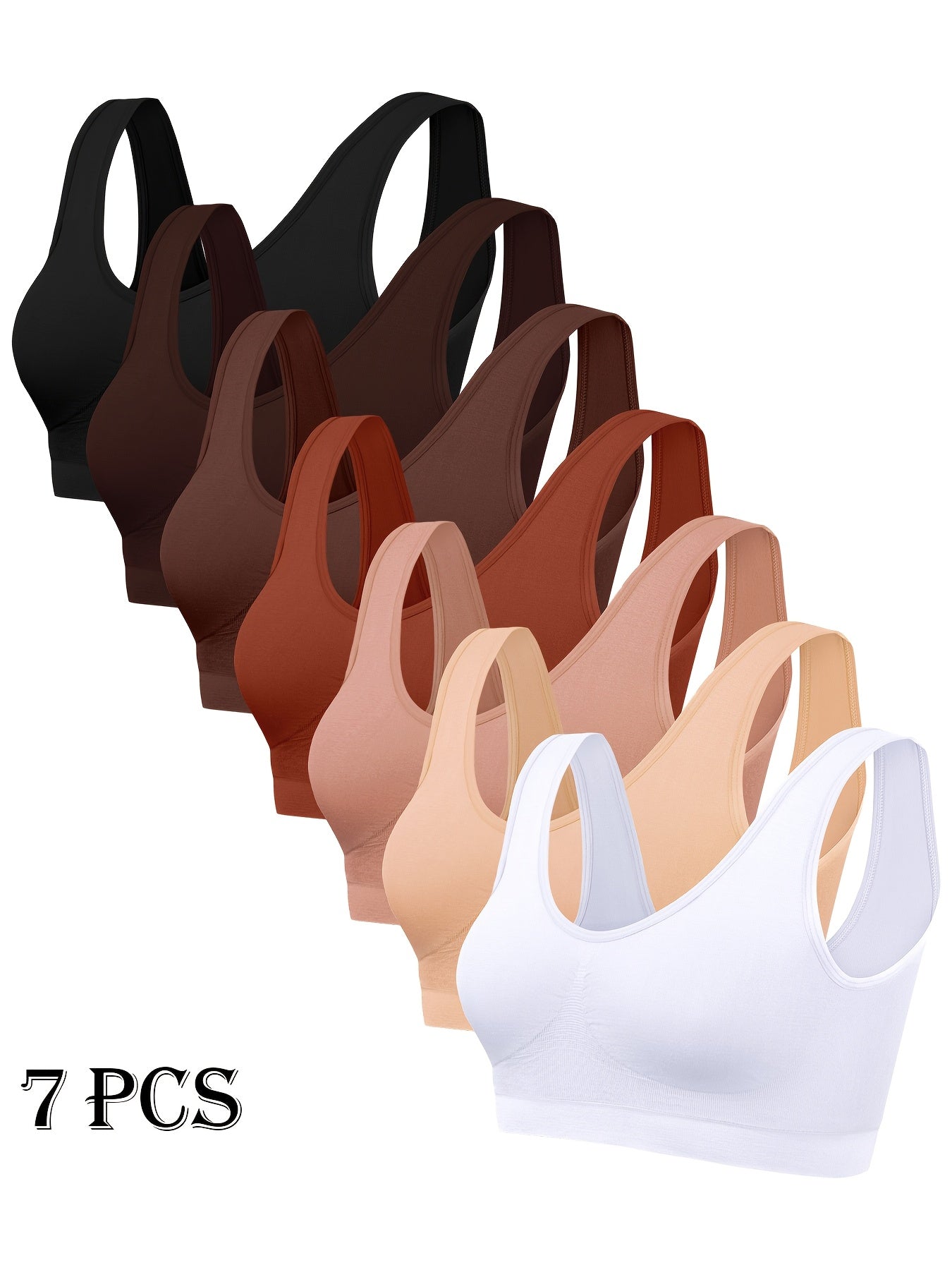 Women's Sports Bra - 7-Pack Seamless, Soft Support – main product image