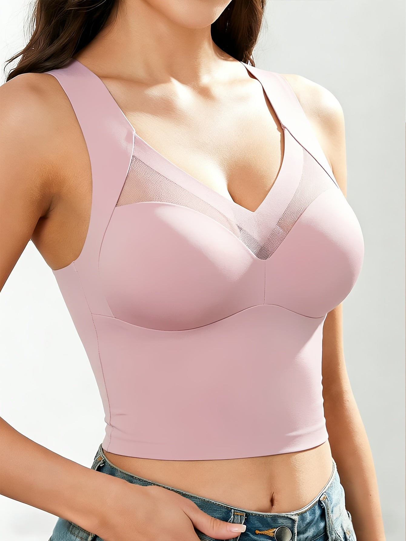 Women's Sports Bra - Fixed Padding, Everyday Support – Blue option – view 2