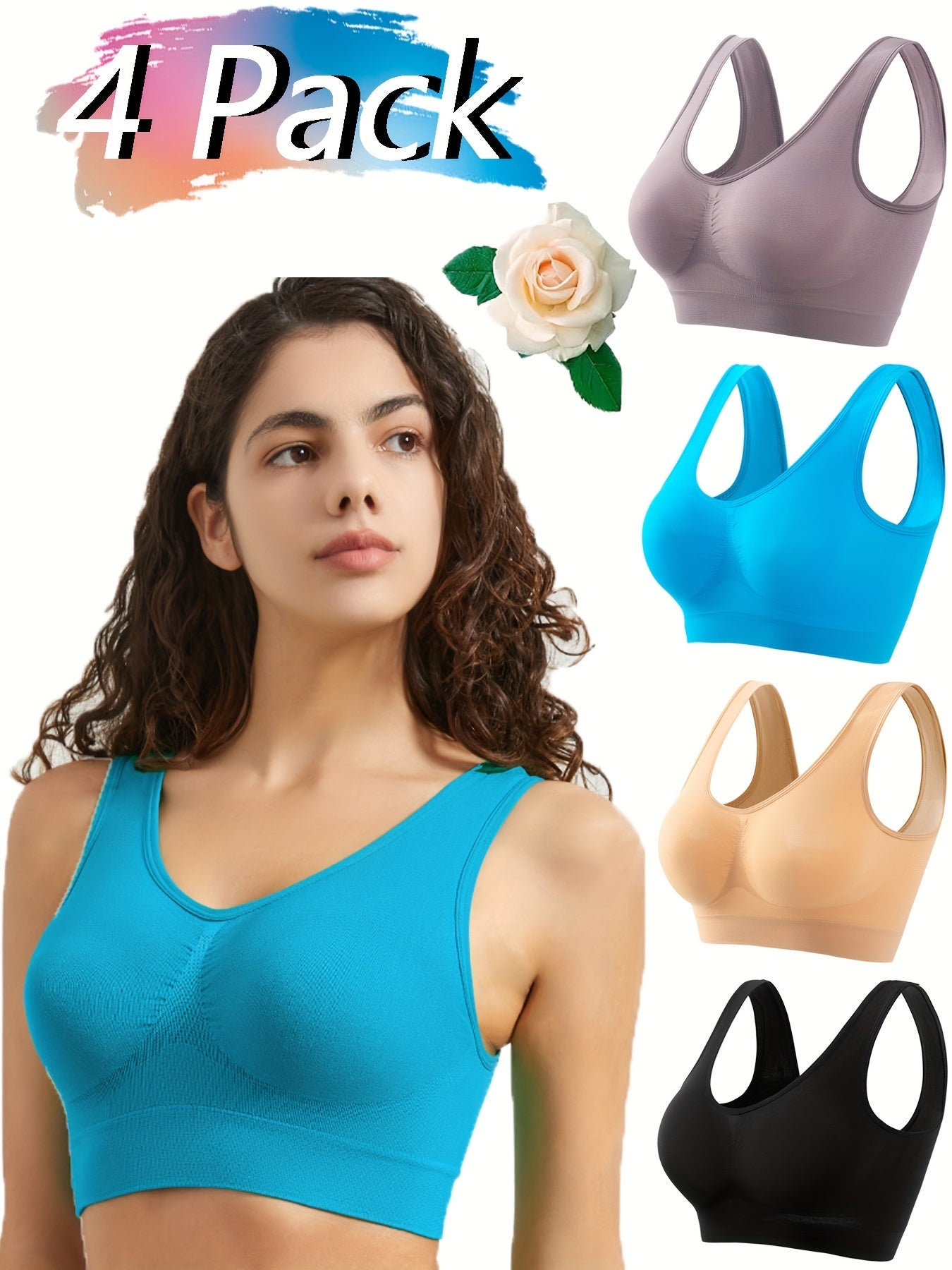 Women's Sports Bra - High Support – Blue option – main product image