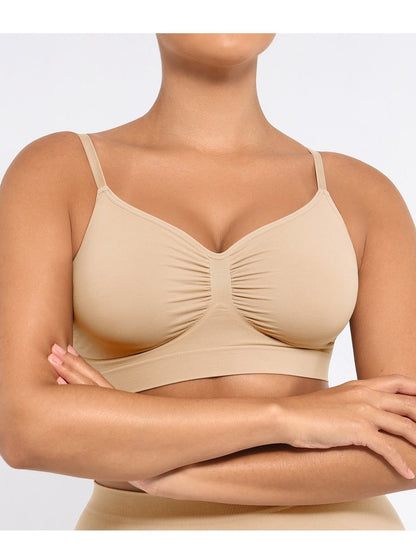 Women's Sports Bra - Seamless, Wireless – Black option – view 10
