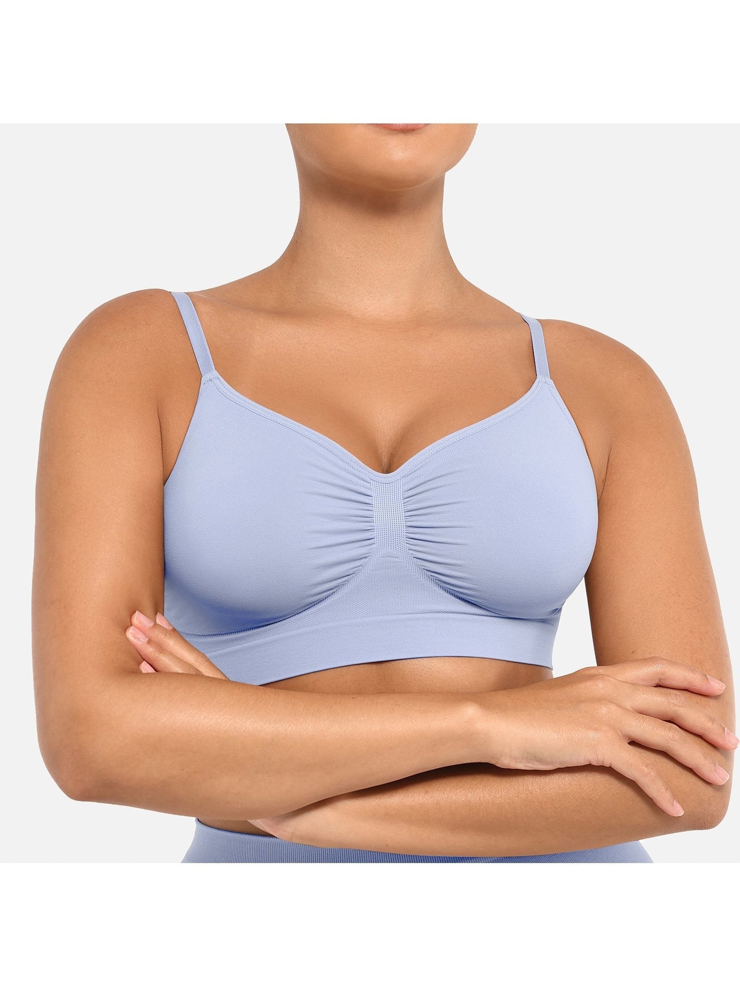 Women's Sports Bra - Seamless, Wireless – Black option – view 15