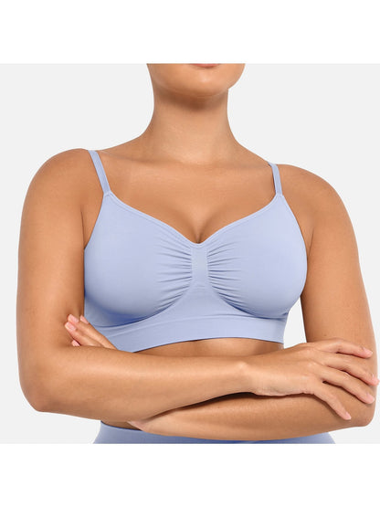 Women's Sports Bra - Seamless, Wireless – Black option – view 15