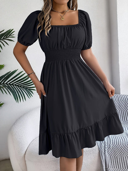 Women's Square Neck A-Line Dress detail view