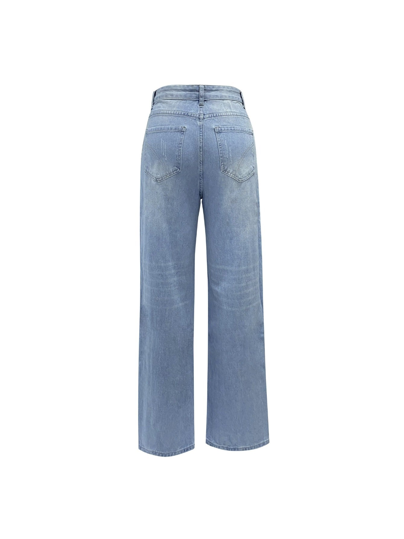 Women's Straight Leg Jeans - Blue Stretch detail view