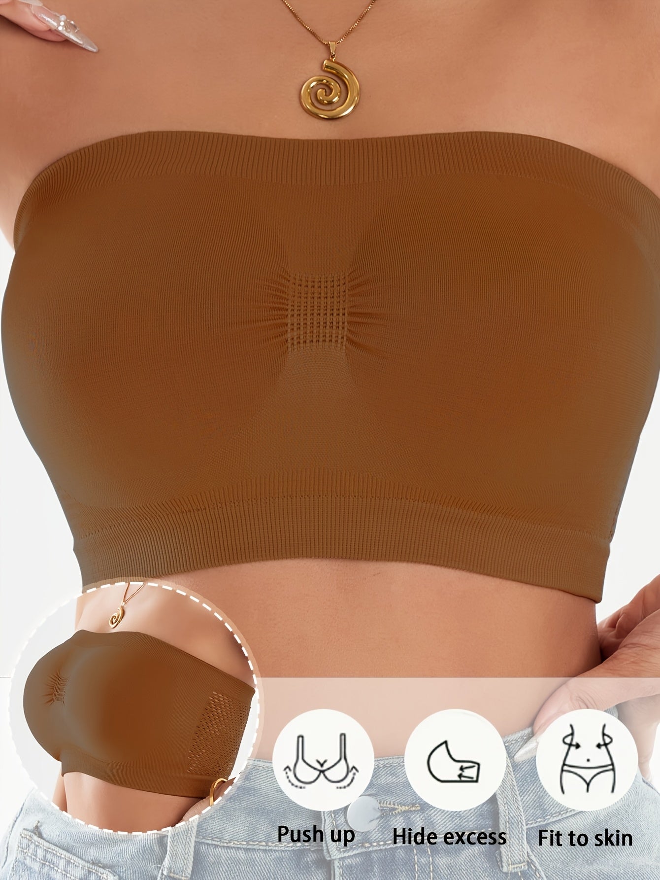 Women's Strapless Sports Bra - 4-Pack Unpadded, Medium Support – view 3