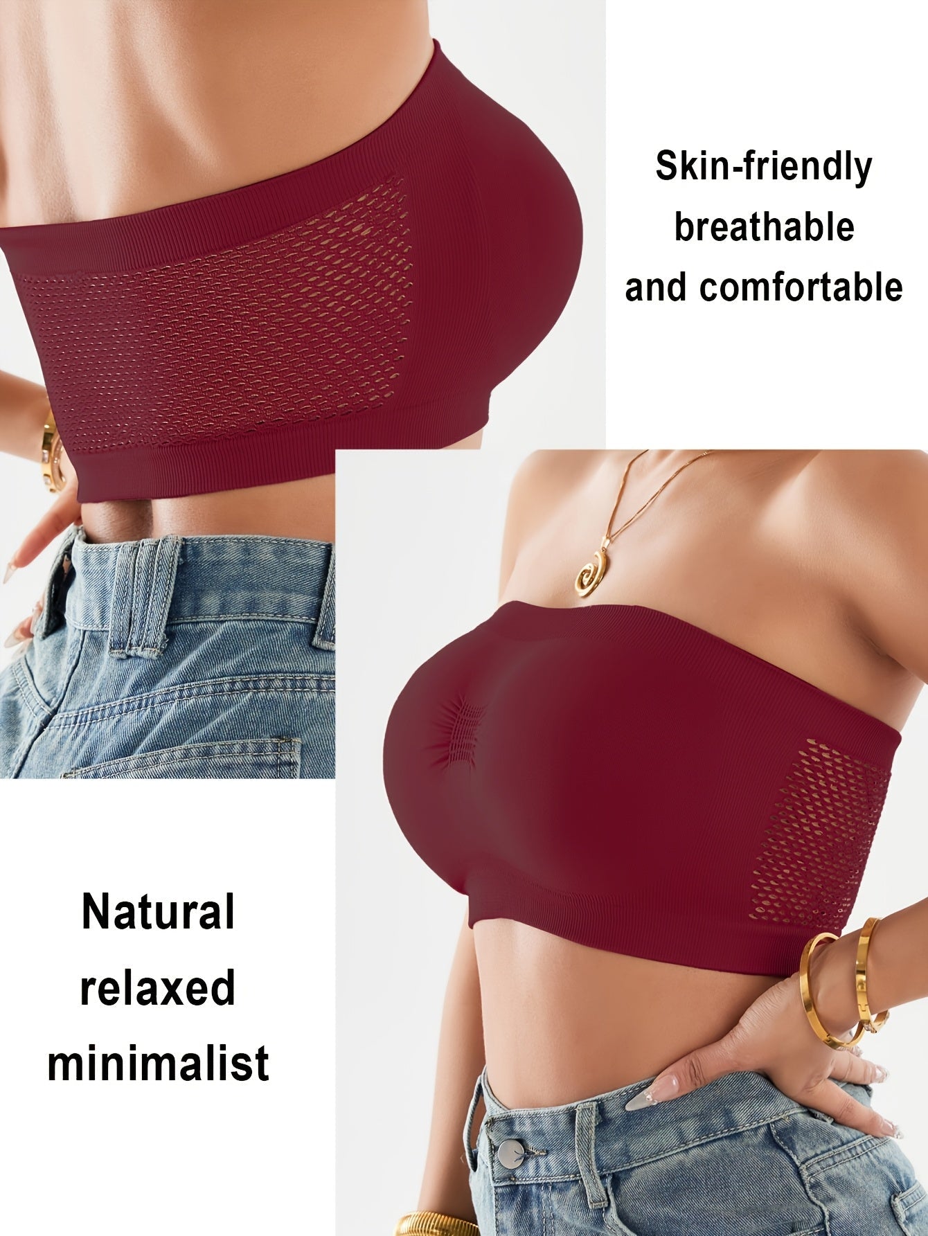 Women's Strapless Sports Bra - 4-Pack Unpadded, Medium Support – view 4