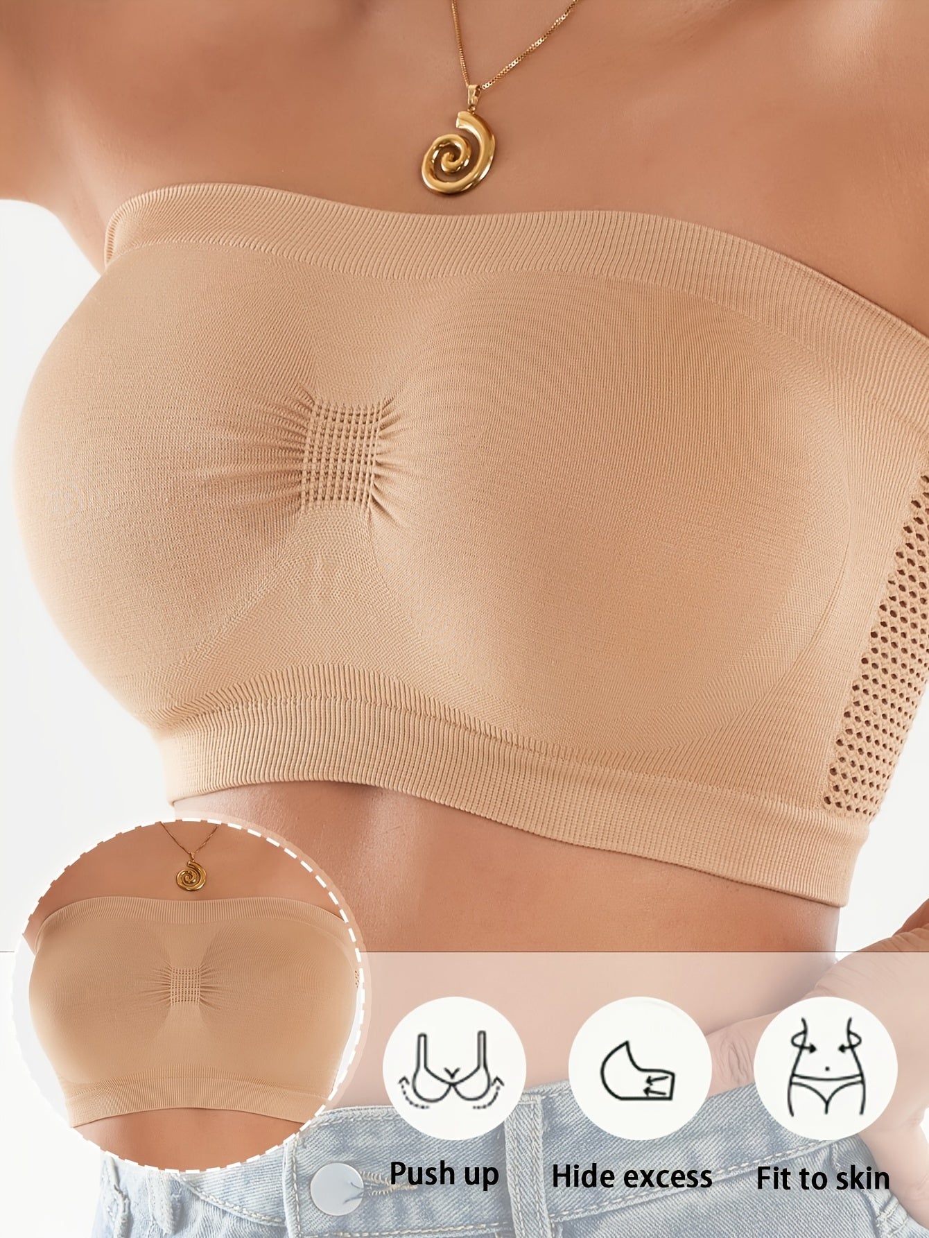 Women's Strapless Sports Bra - 4-Pack Unpadded, Medium Support – view 7