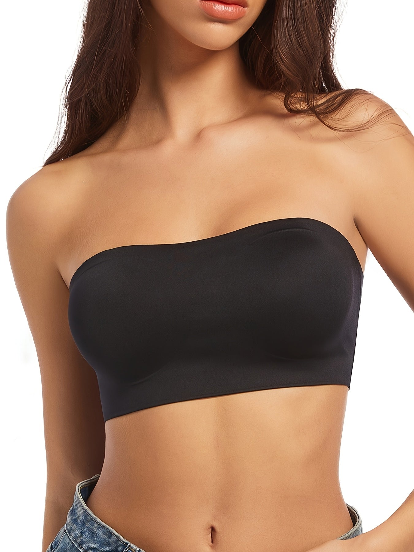 Women's Strapless Wireless Bra - 2-Pack Removable Pads, Everyday Support – view 3