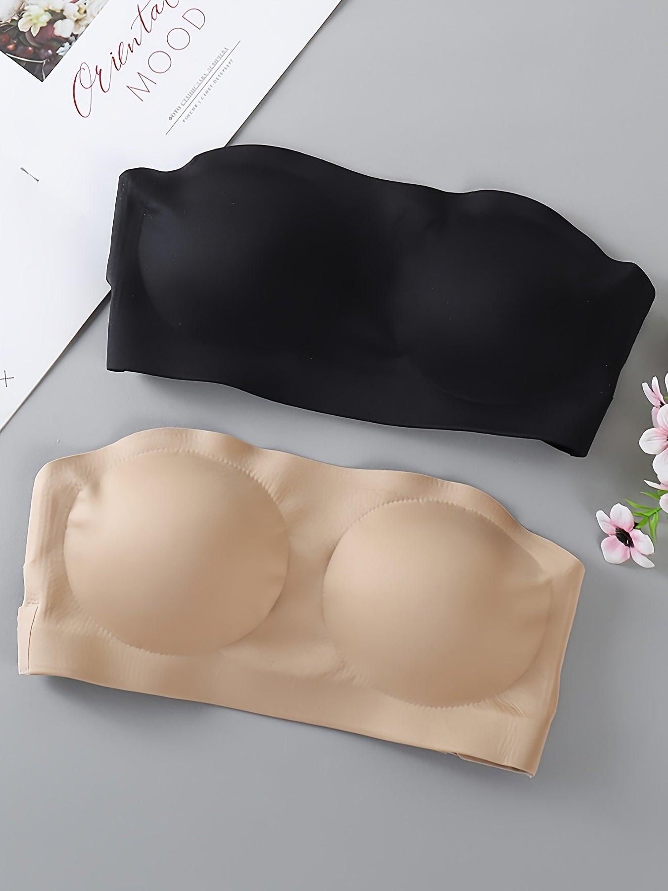 Women's Strapless Wireless Bra - 2-Pack Removable Pads, Everyday Support – view 5