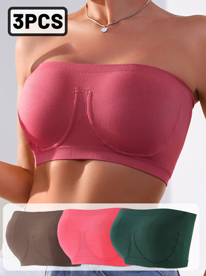 Women's Strapless Wireless Bra - 3-Pack Lace, Wireless detail view