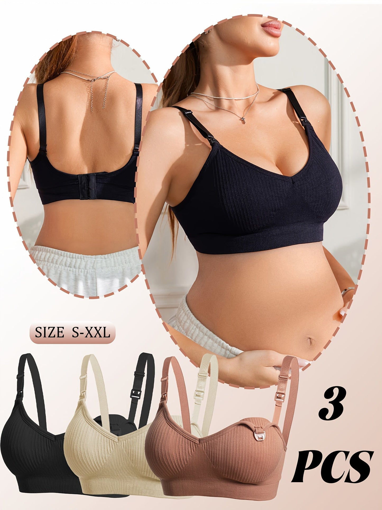 Women's Strapless Wireless Bra - 3-Pack Removable Pads, Everyday Support detail view