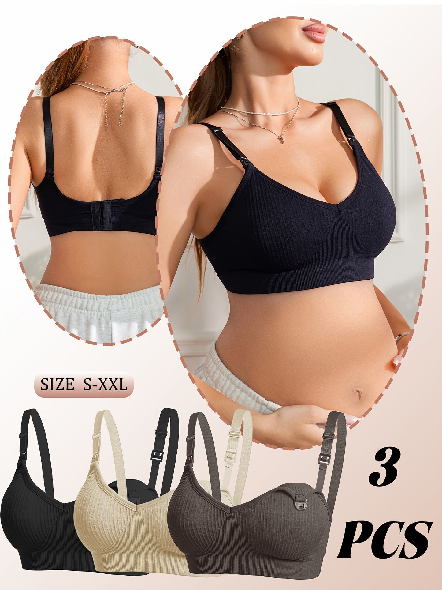 Women's Strapless Wireless Bra - 3-Pack Removable Pads, Everyday Support detail view