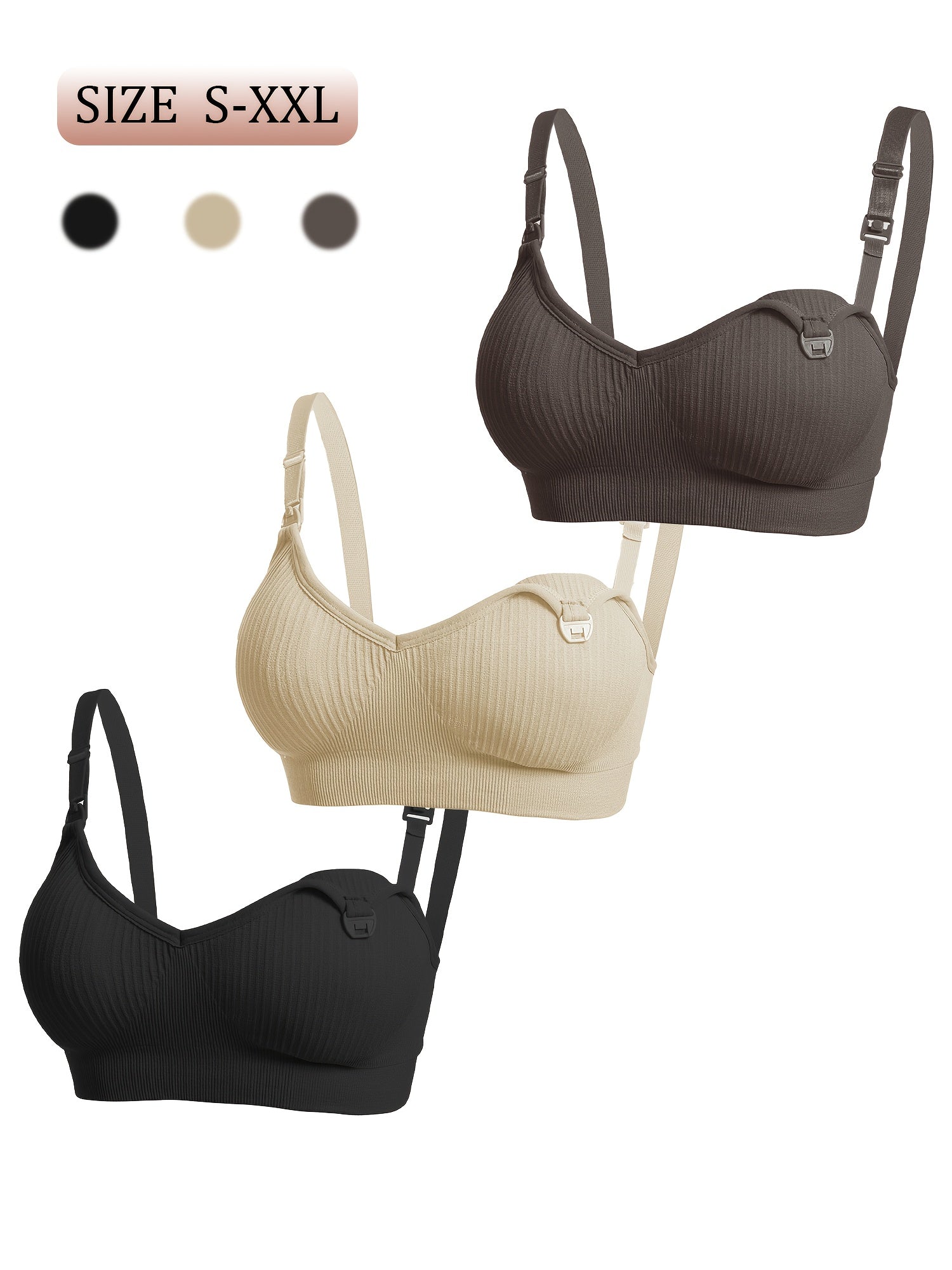 Women's Strapless Wireless Bra - 3-Pack Removable Pads, Everyday Support detail view