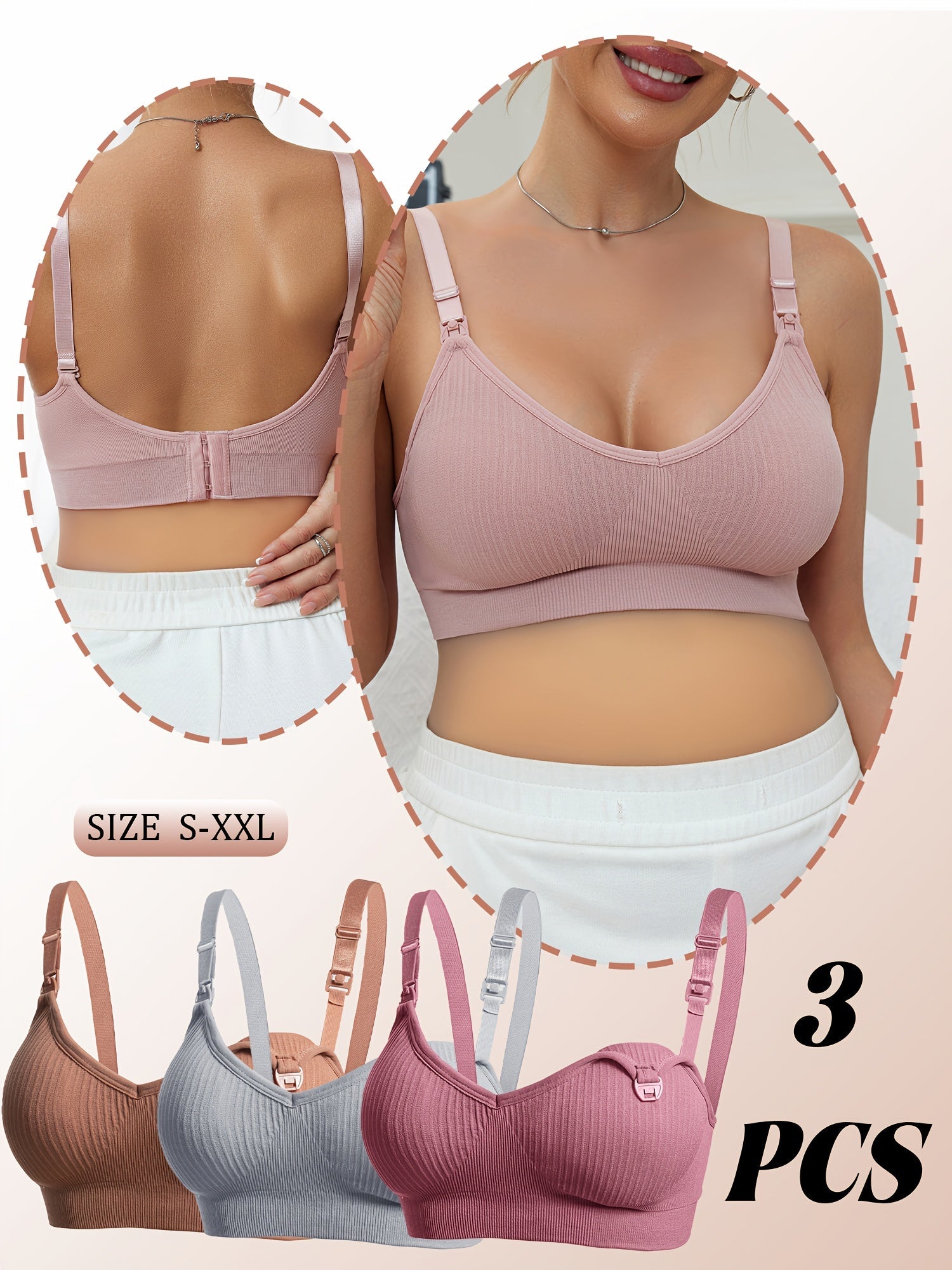 Women's Strapless Wireless Bra - 3-Pack Removable Pads, Everyday Support detail view