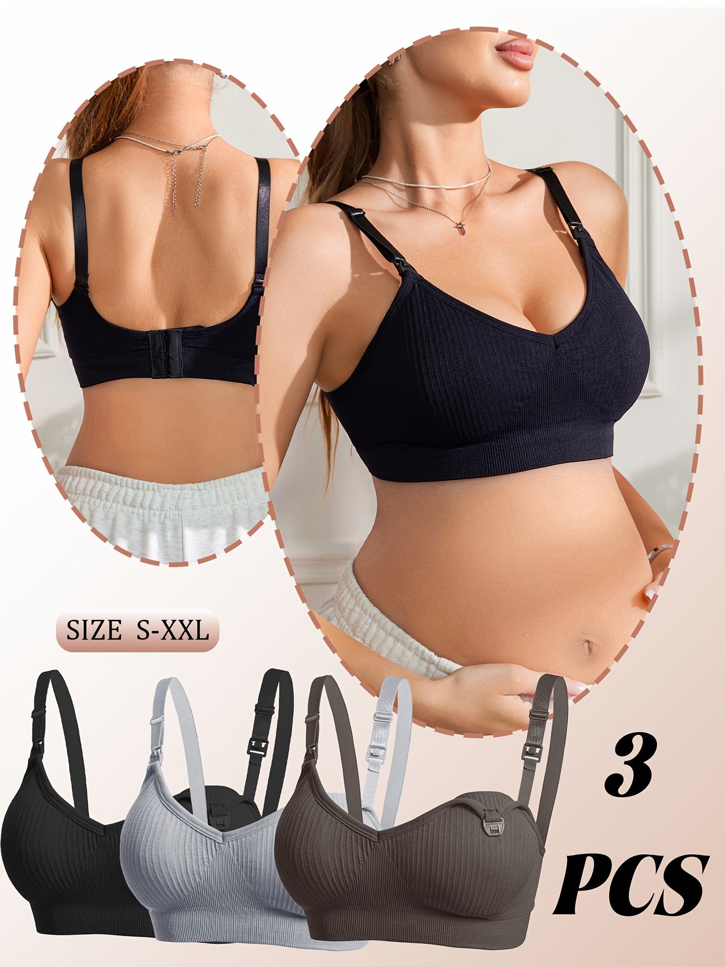 Women's Strapless Wireless Bra - 3-Pack Removable Pads, Everyday Support detail view