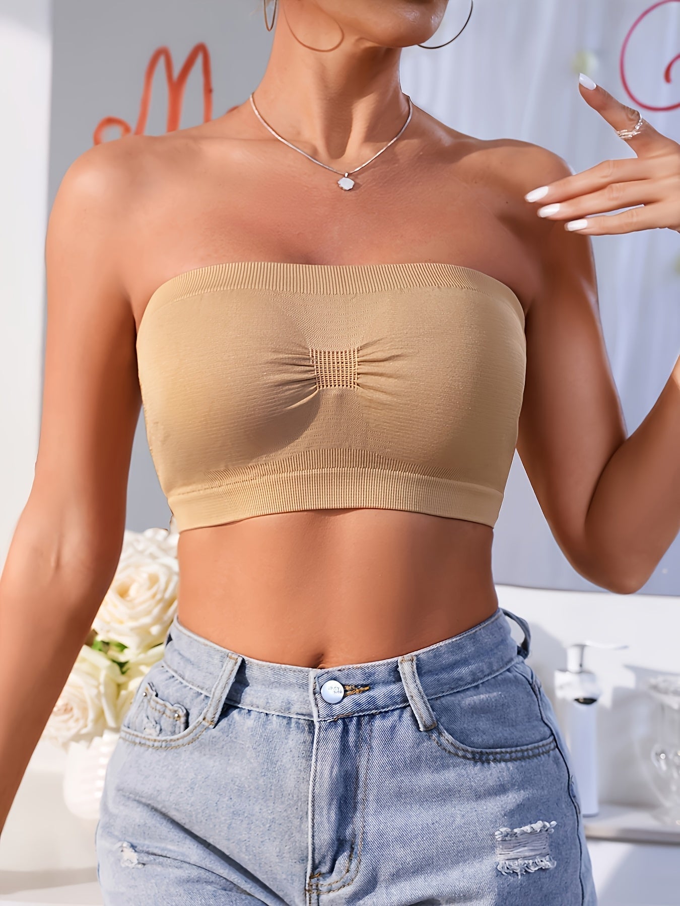 Women's Strapless Wireless Bra - 5-Pack Seamless, Wireless – view 4
