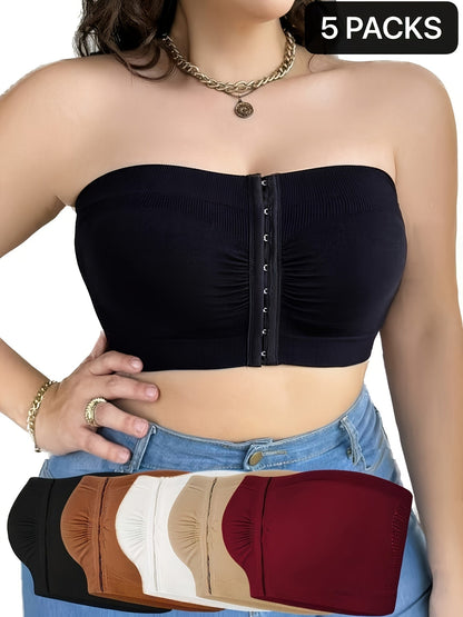 Women's Strapless Wireless Bra - 5-Pack Unpadded, Medium Support – view 8