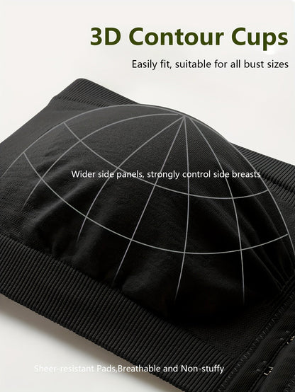 Women's Strapless Wireless Bra - 5-Pack Unpadded, Medium Support – view 12