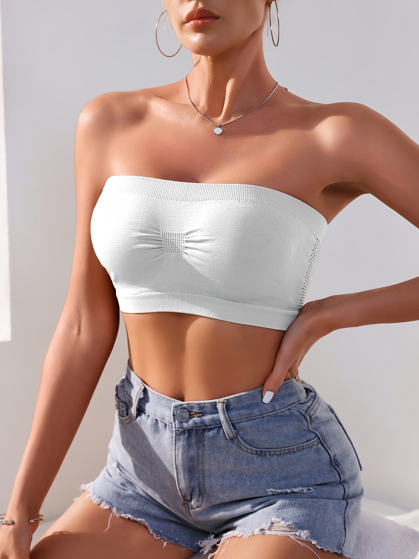 Women's Strapless Wireless Bra - Padded, Medium Support – view 2