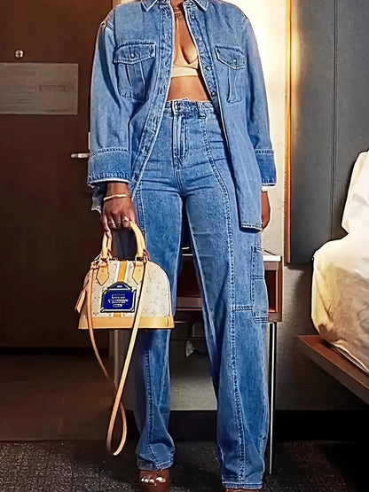 Women's Stretch Jeans - Stretch Comfort – Dark Blue – Blue option – main product image