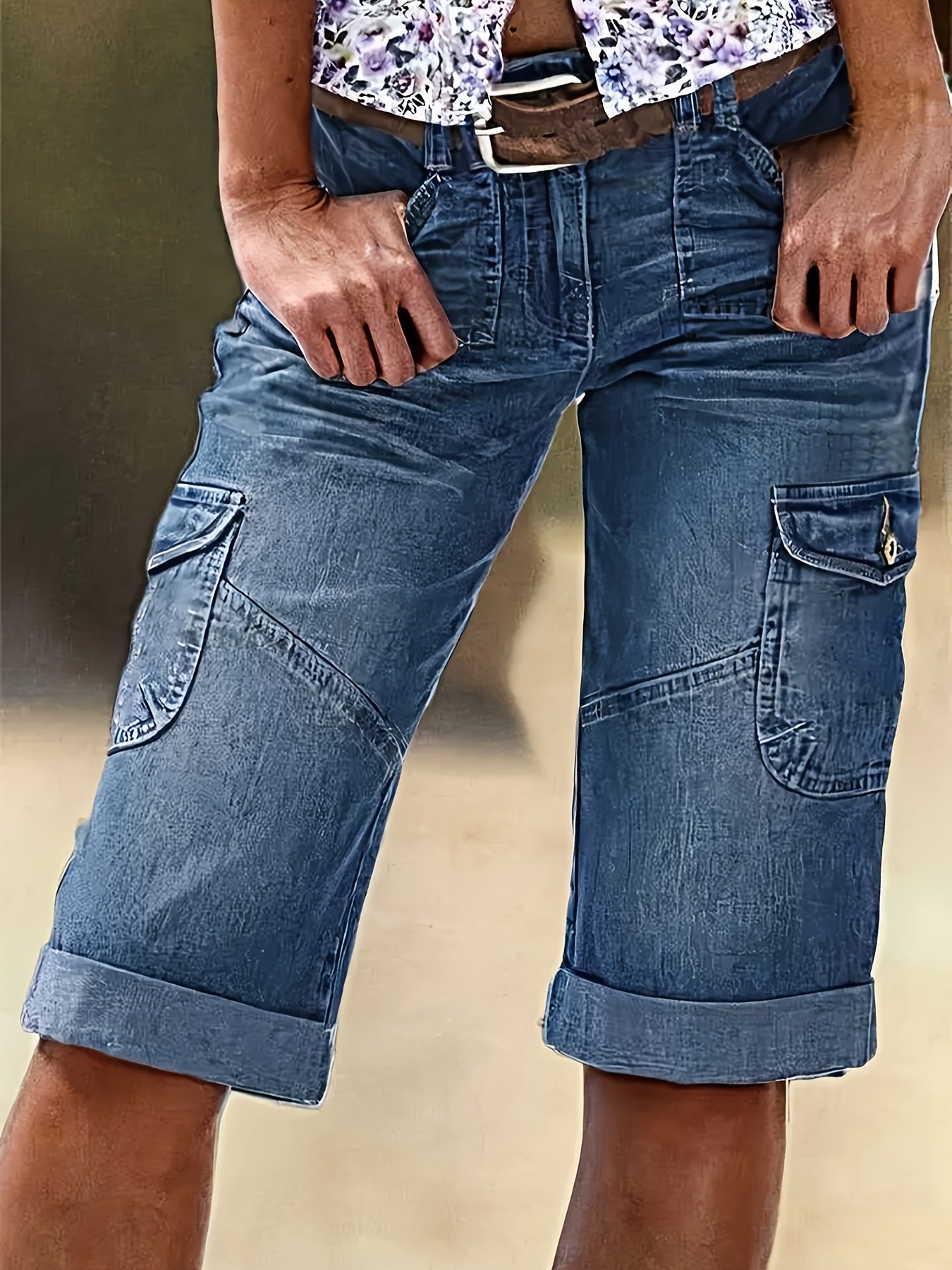 Women's Stretch Jeans - Stretch Comfort – Navy Color detail view