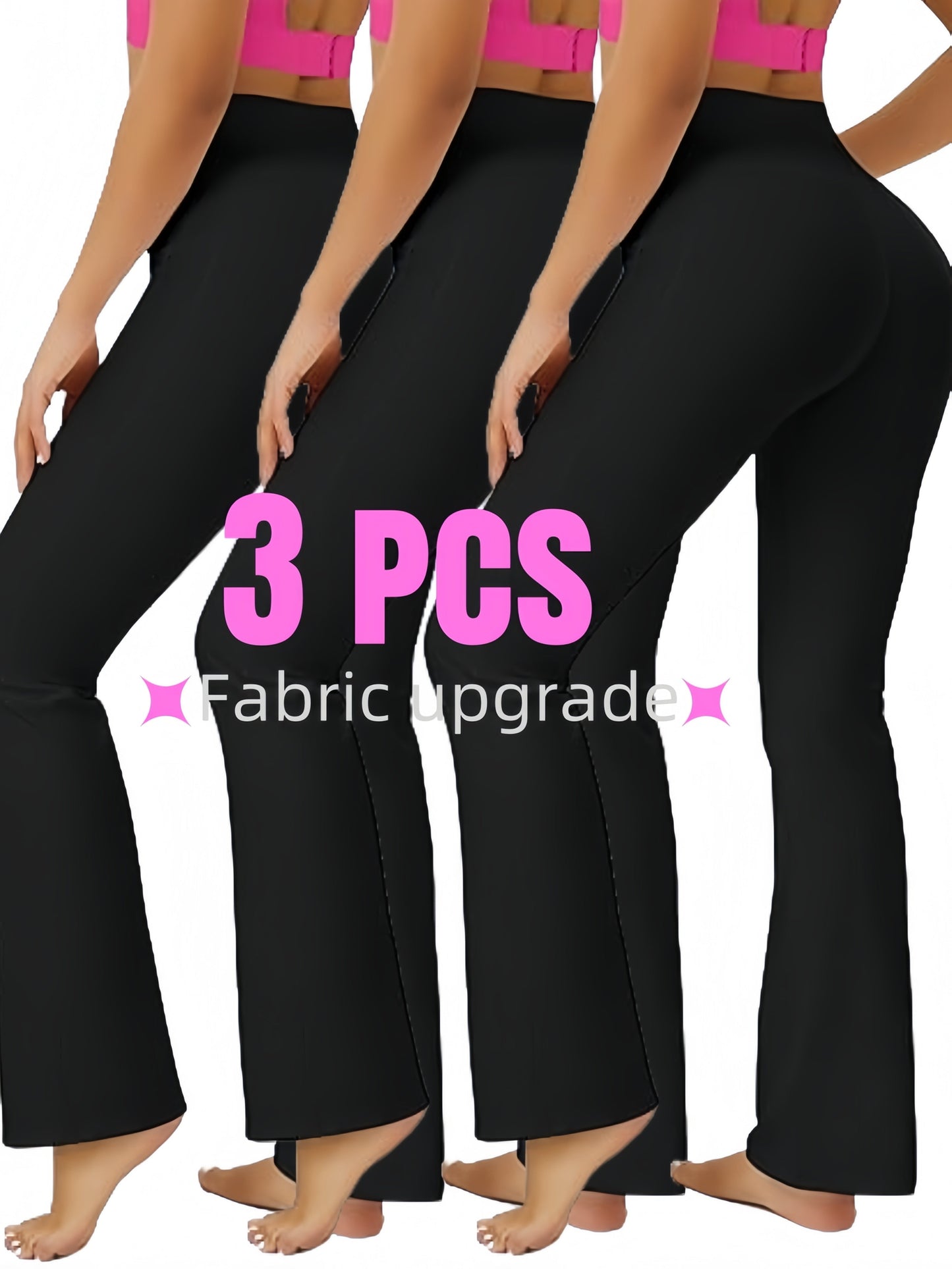 Women's Stretch Leggings - High-Waist Fit – 3-Color Selection – Black option – main product image