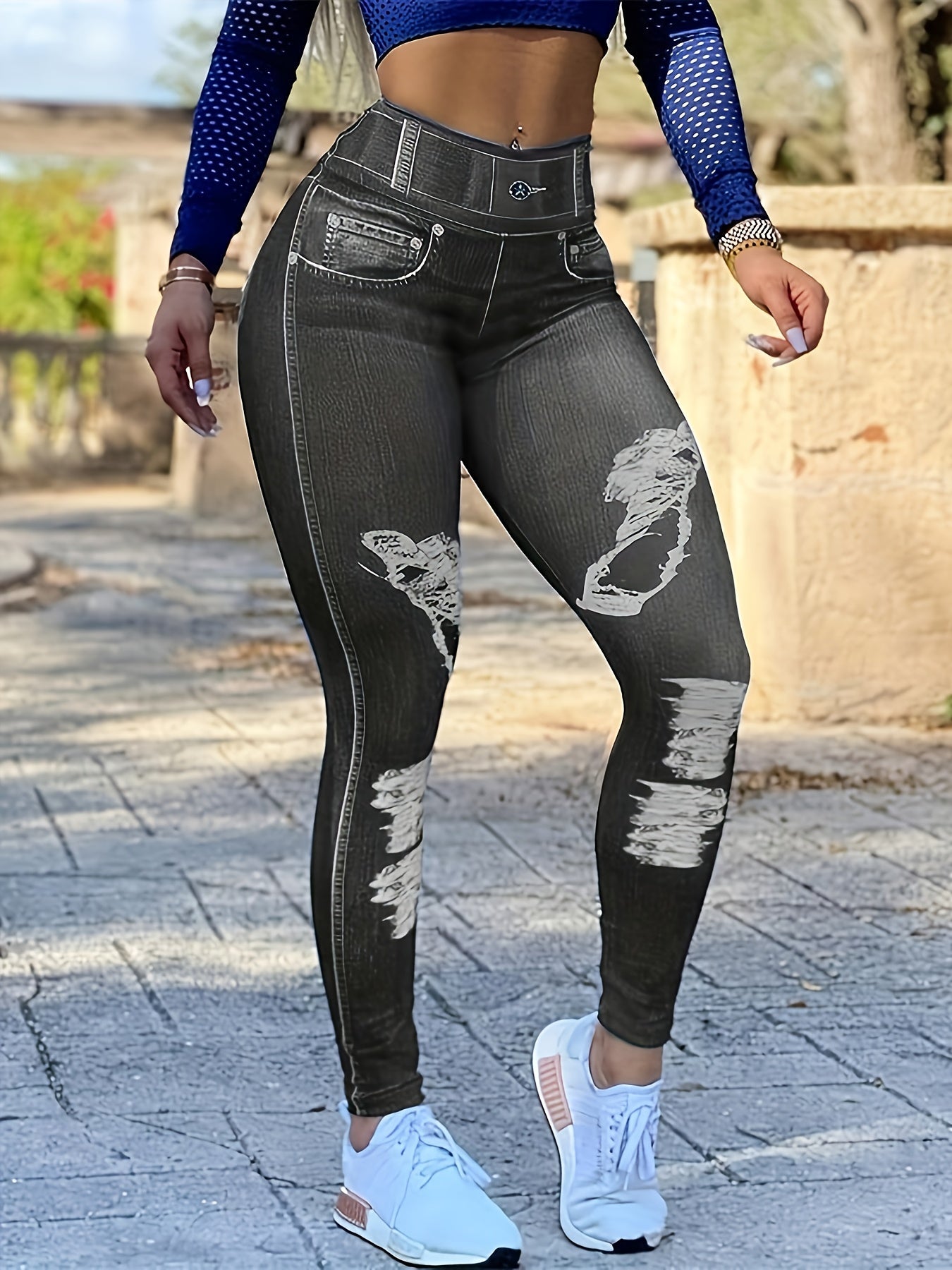 Women's Stretch Leggings - High-Waist Fit – 3 Packs detail view