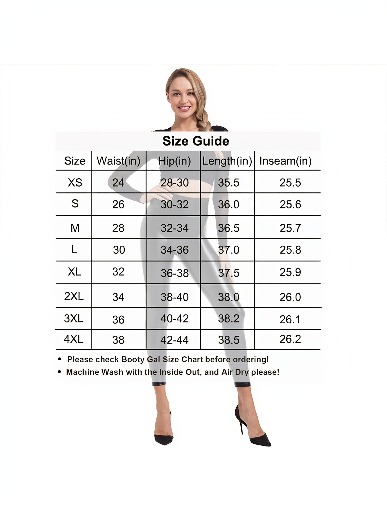 Women's Stretch Leggings - High-Waist Fit – Black – view 3