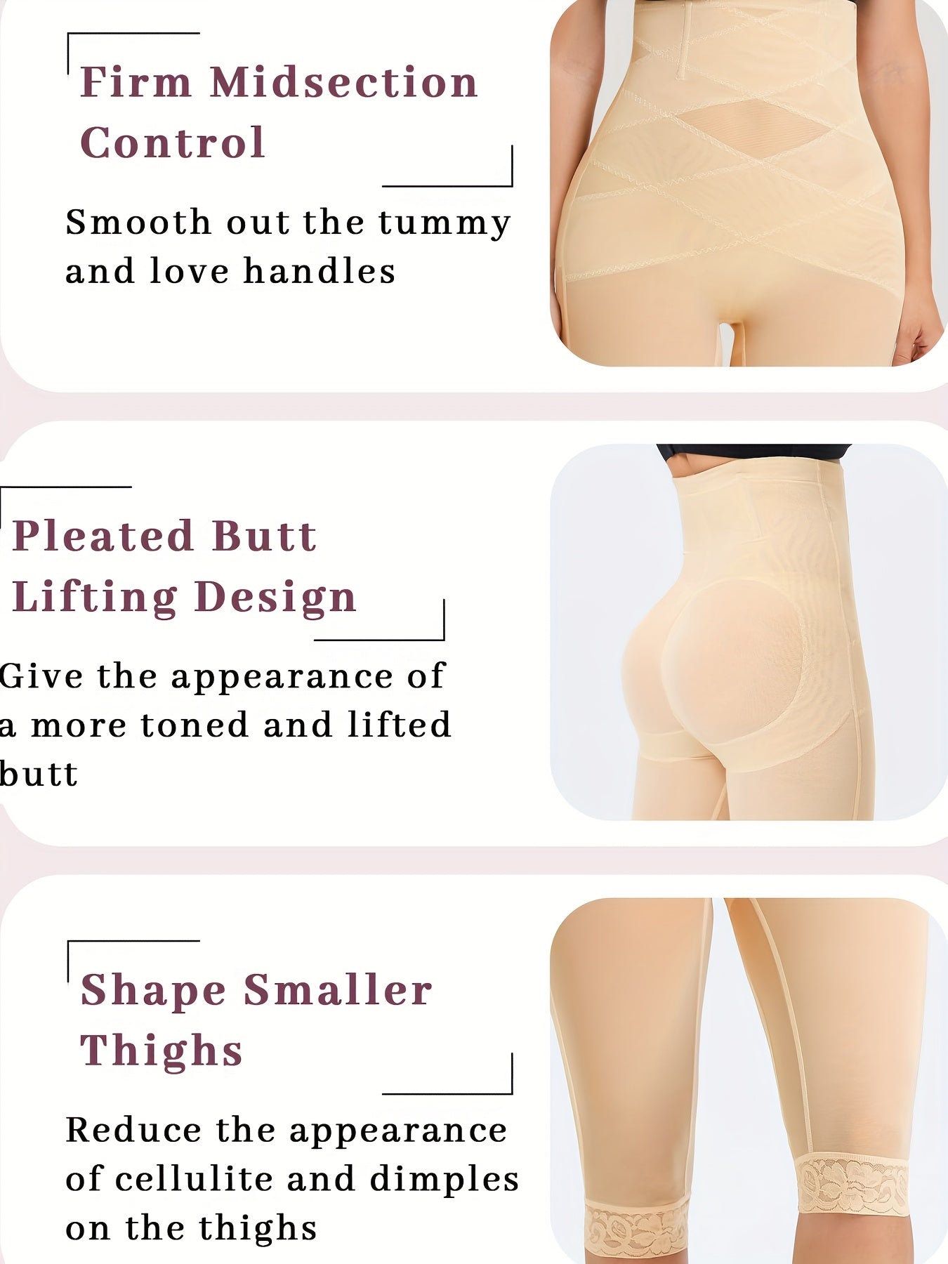 Women's Stretch Leggings - High-Waist Fit – Black / Light Beige – view 15