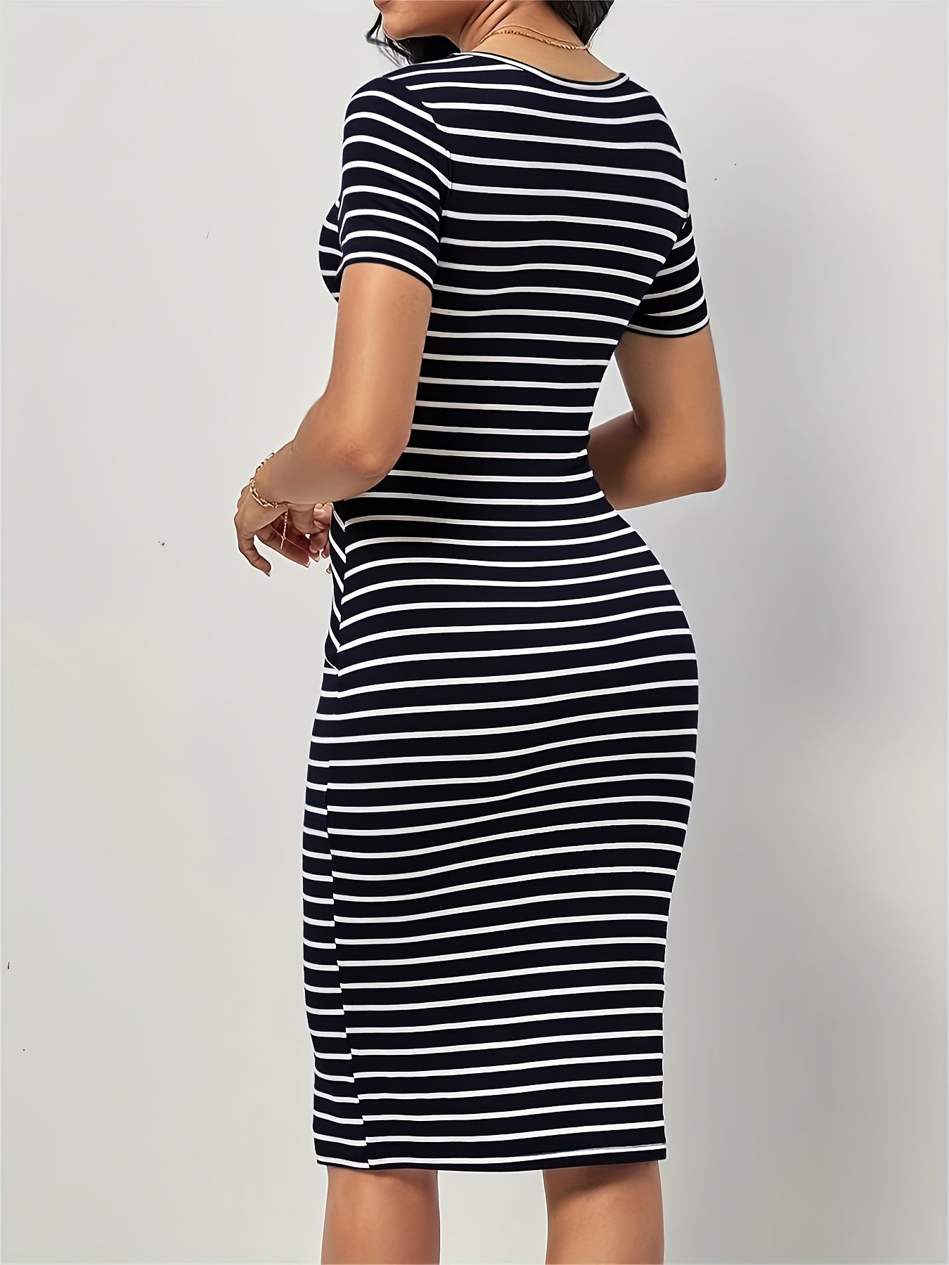 Women's Striped Bodycon Dress detail view