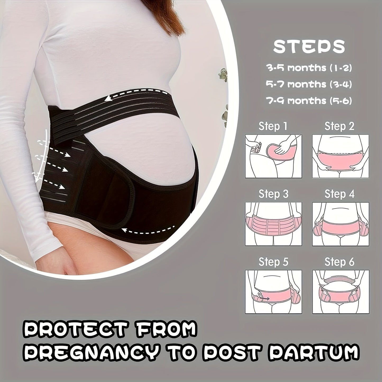Women's Striped Maternity Support Belt - Regular Fit detail view