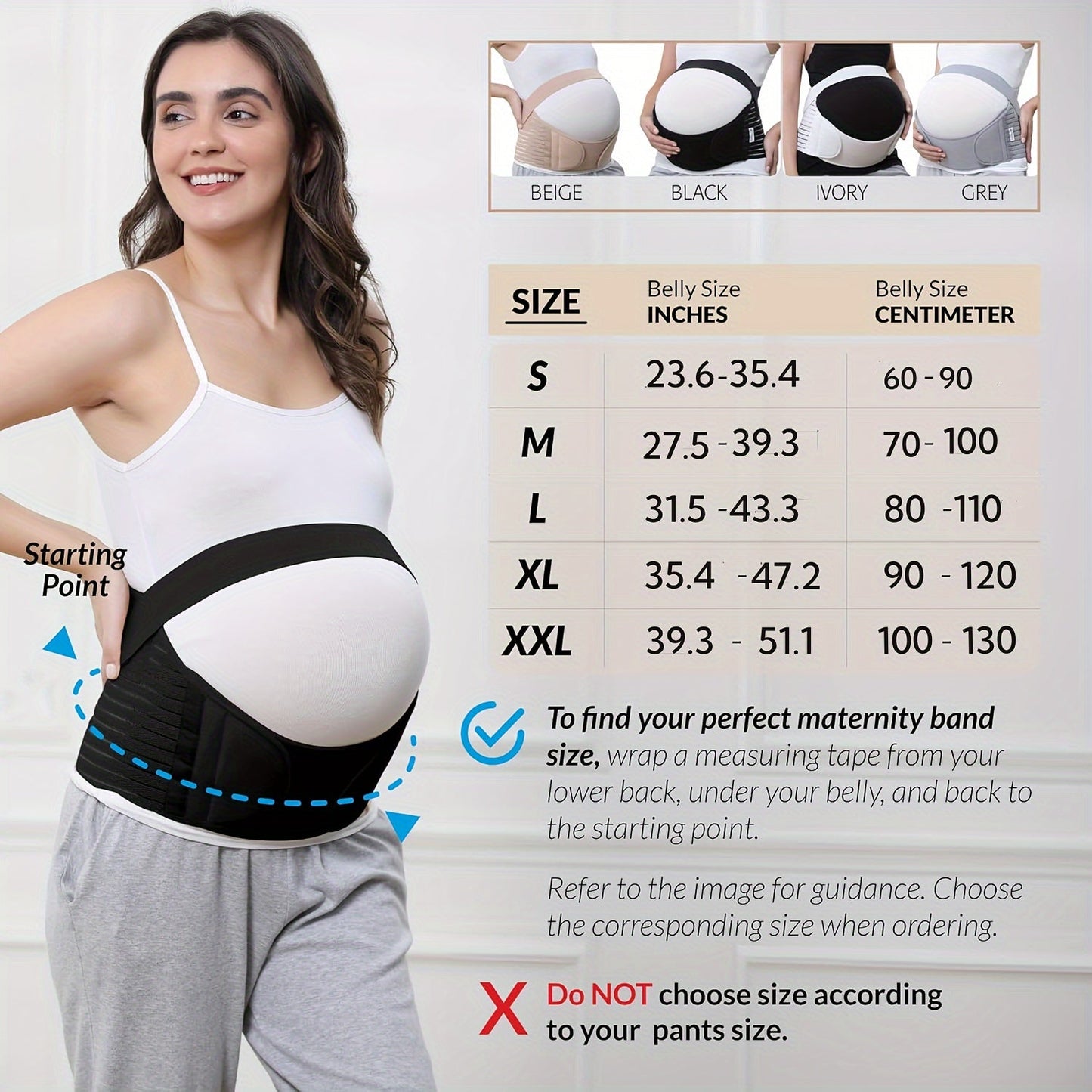 Women's Striped Maternity Support Belt - Regular Fit detail view