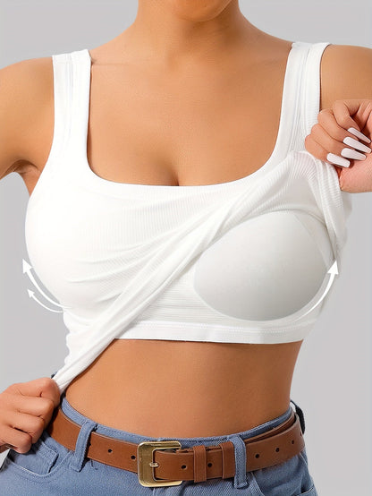 Women's Striped Tank Top - Classic Neck Sleeveless detail view