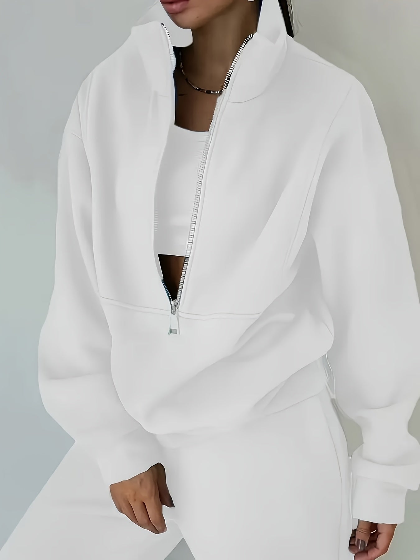 Women's Sweater Outfit Set - Two-Piece Sporty Street Style detail view