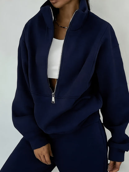 Women's Sweater Outfit Set - Two-Piece Sporty Street Style detail view